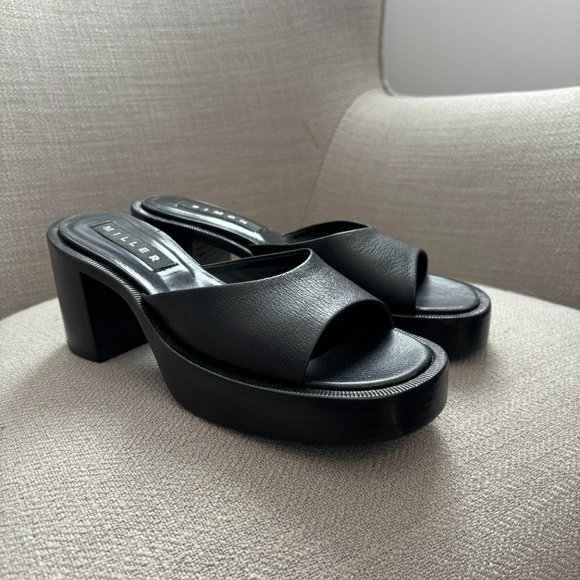 Simon Miller low raid Black Platform sandals slides - Picture 3 of 5